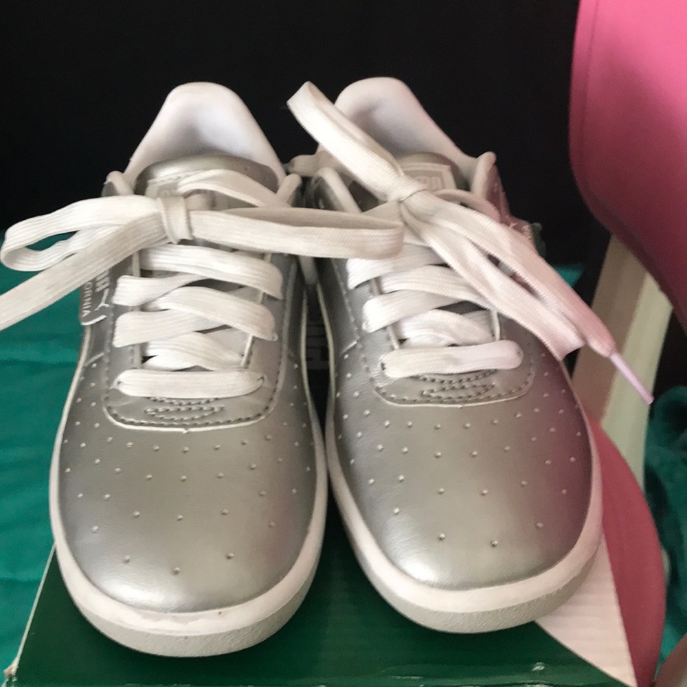 Silver Puma sneakers size 10C
